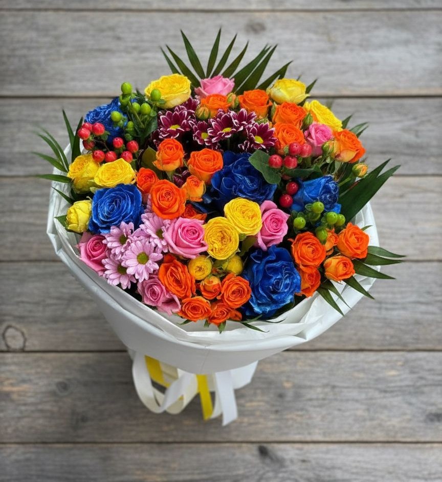 Букет цветов из: Розы и Хризантемы в Ясном Ставропольского края