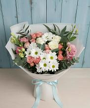 Букет цветов из:  Розы, Лизиантусы и Хризантемы в Ясном Ставропольского края