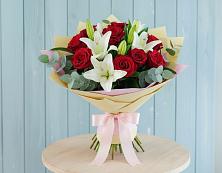Букет цветов из:  Лилии и Розы в Ясном Ставропольского края
