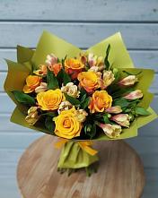 Букет цветов из:  Альстромерии и Розы в Ясном Ставропольского края