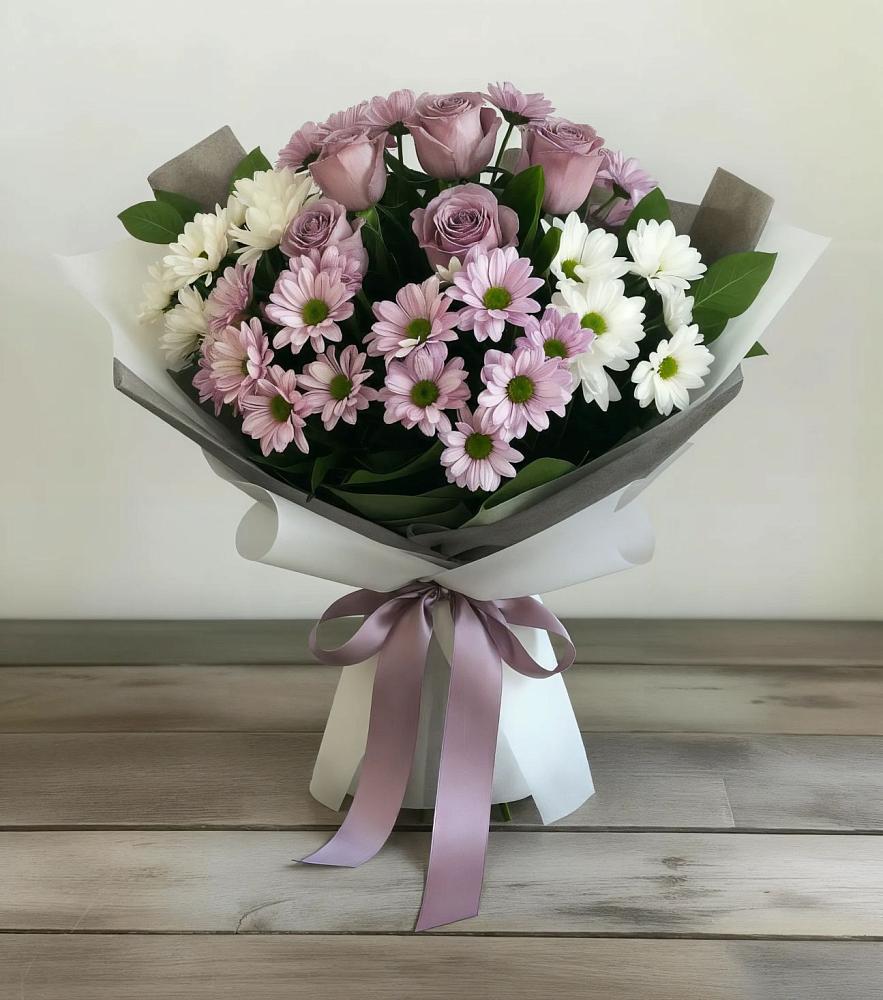 Букет цветов из: Хризантемы и Розы в Ясном Ставропольского края