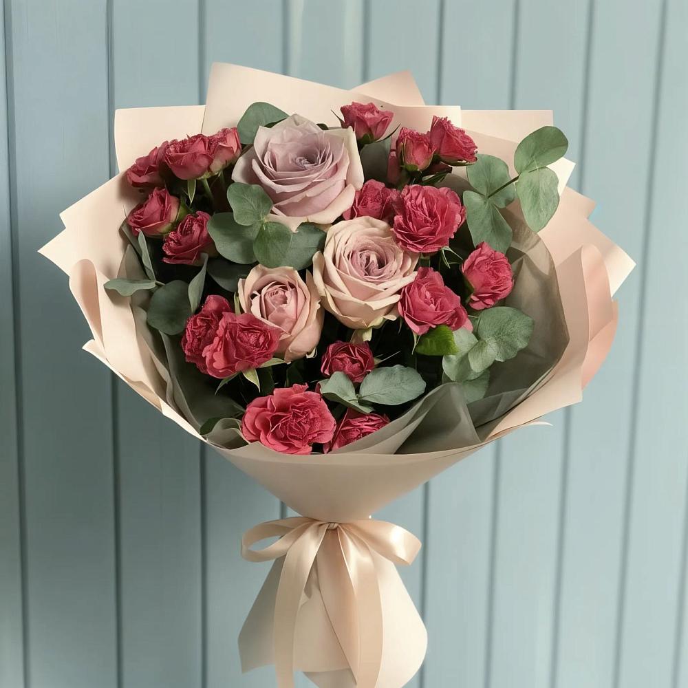 Букет цветов из: Гвоздики и Розы в Ясном Ставропольского края