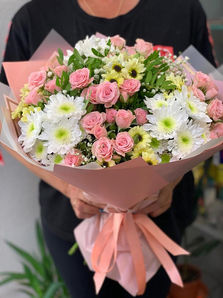 Букет цветов из: Розы и Хризантемы в Ясном Ставропольского края