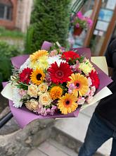 Букет цветов из:  Герберы, Ромашки, Хризантемы, Розы и Подсолнухи #REPLACE_PRED# Ясном Ставропольского края
