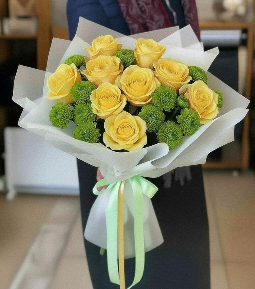 Букет цветов из: Хризантемы и Розы в Ясном Ставропольского края