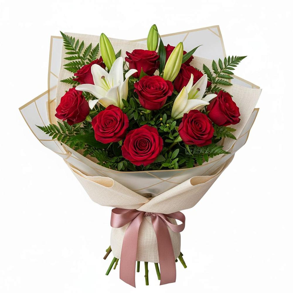 Букет цветов из: Лилии и Розы в Ясном Ставропольского края