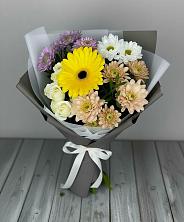Букет цветов из:  Розы, Герберы и Хризантемы в Ясном Ставропольского края