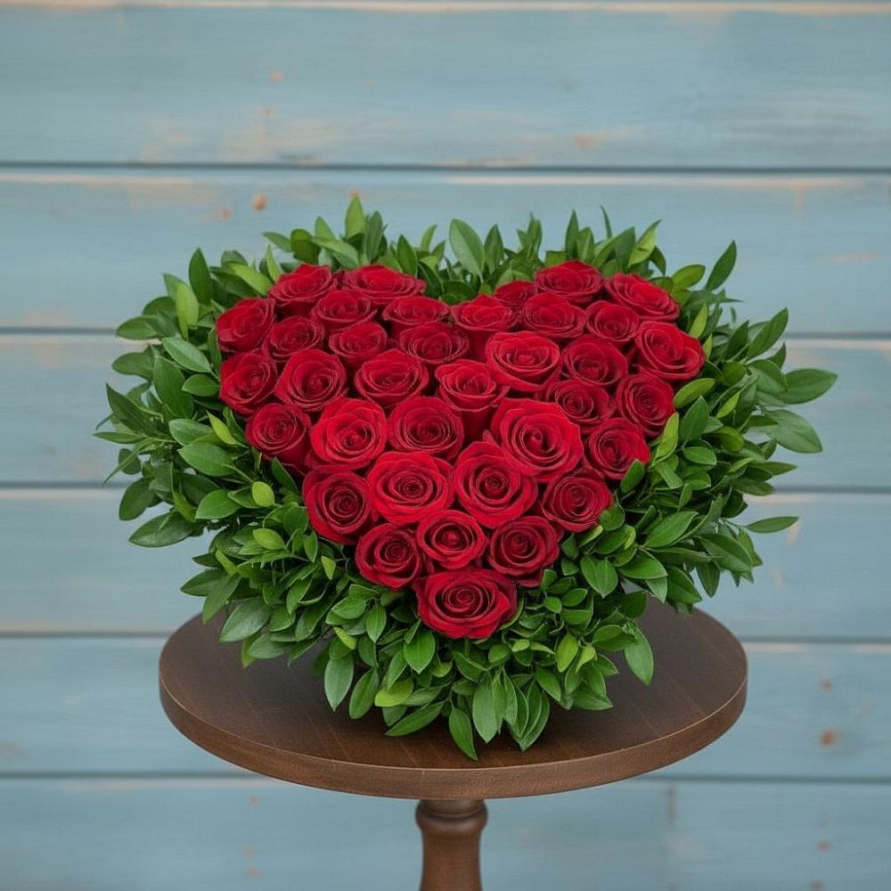 Цветочная композиция из Розы в виде сердца в Ясном Ставропольского края