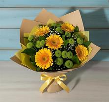 Букет цветов из:  Герберы и Хризантемы в Ясном Ставропольского края