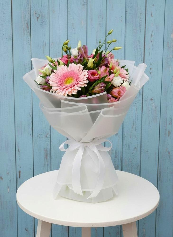 Букет цветов из: Герберы, Альстромерии и Лизиантусы в Ясном Ставропольского края