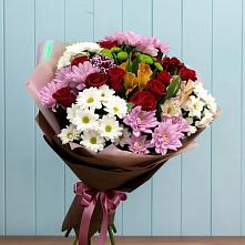 Букет цветов из:  Розы, Хризантемы и Альстромерии #REPLACE_PRED# Ясном Ставропольского края