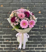 Букет цветов из:  Герберы и Хризантемы в Ясном Ставропольского края