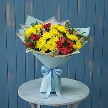 Букет цветов из:  Альстромерии и Хризантемы в Ясном Ставропольского края